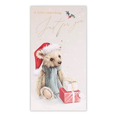 Image of Clintons: Bear In Hat &amp; Scarf Money Holder Christmas Card, Wallets Christmas, Cards, Multi Colour, 101 x 190, 1171302