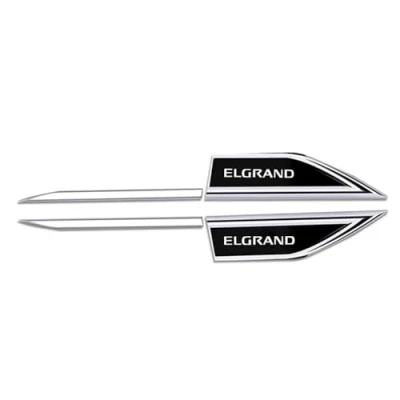 Image of CoRser 2pcs Car side blade badge, For N issan Elgrand E50 E51 E52 auto Metal Trim Sticker Replacement logo Exterior Body Decoration,A/Black
