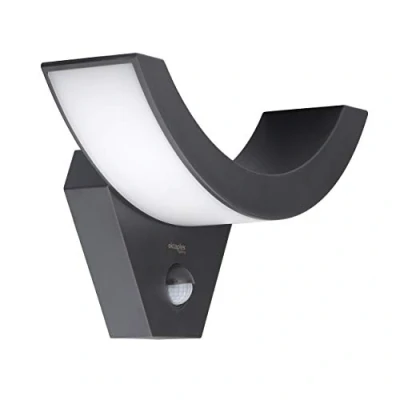 Image of Oktaplex lighting Lima LED Outdoor Wall Light with Motion Sensor 10 W IP54 Waterproof Anthracite Outside 3000 K Warm White