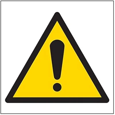 Image of V Safety Warning Symbol Sign Square 200 mm x Self Adhesive Vinyl