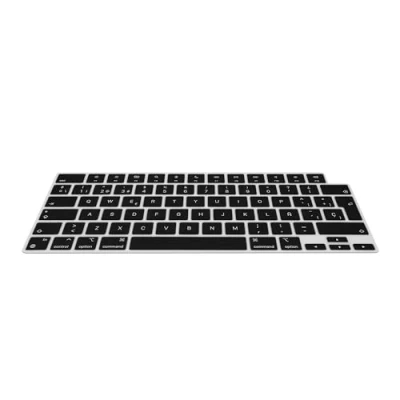 Image of kwmobile Keyboard Cover Compatible with Apple MacBook Pro 16&quot; (2023) M2 A2780 / M3 A2991 QWERTY (Spain) Layout Silicone Skin Black