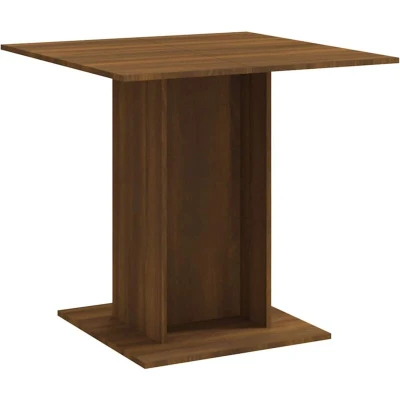 Image of vidaXL Dining Table Brown Oak 80x80x75 cm Engineered Wood