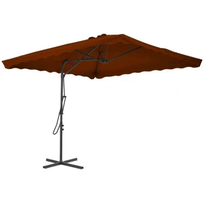 Image of vidaXL Garden Parasol with Steel Pole Terracotta 250x250x230 cm