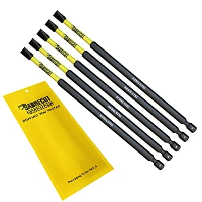 Image of 5 x SabreCut SCRSL5152_5 152mm SL5 Slotted Magnetic Impact Screwdriver Driver Bits Set Single Ended Heavy Duty Compatible with Dewalt Milwaukee Bosch Makita and Others