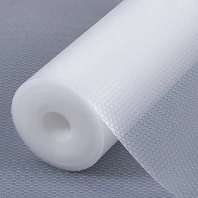 Image of StaHom Shelf Liner, Non Adhesive Cabinet Drawer Washable Refrigerator Mats for Pantry Cabinet, Cupboard, Drawers, Shelves, Shoe Rack, EVA Slip Kitchen Liner Clear 44x400cm