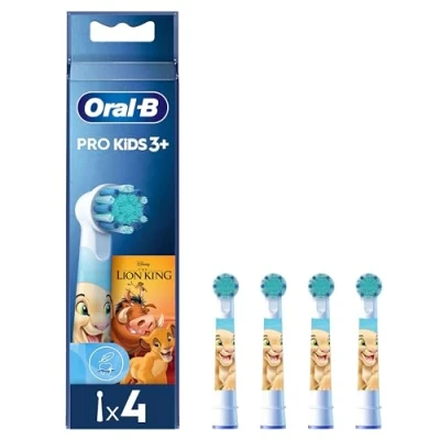 Image of Oral B Pro Kids Toothbrush Heads Featuring Disney The Lion King x4 Pack