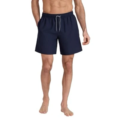Image of Mountain Warehouse Aruba Mens Swim Shorts Fast Dry Swimming Trunks, Lightweight Board Shorts, Adjustable Draw Cord Beach Short Pants Ideal for Holidays &amp; Outdoors Navy L