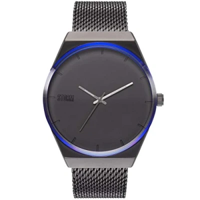 Image of STORM CIRERO Slate Men&#039;s Watch with Large Chunky dial, Lazer Coloured Rim and Adjustable Thick mesh Strap