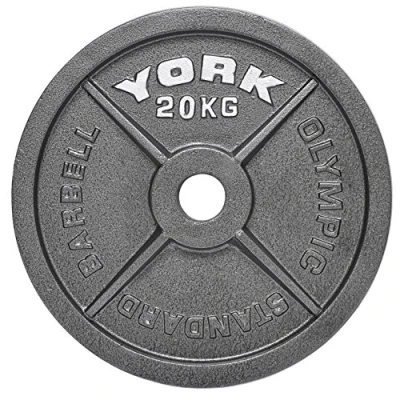 Image of York 20kg 1x Hammertone Cast Iron Olympic Plate