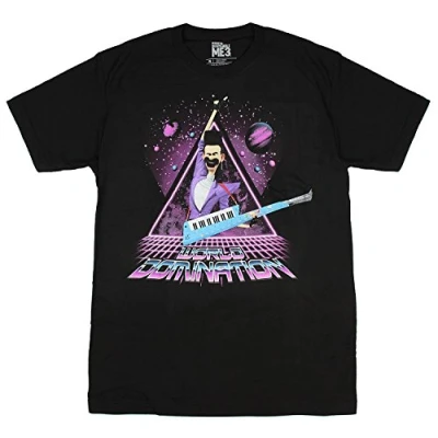 Image of Despicable Me Men&#039;s Dm3 Balthazar Bratt Groovy World Domination Graphic Tee T Shirt, Black, Medium