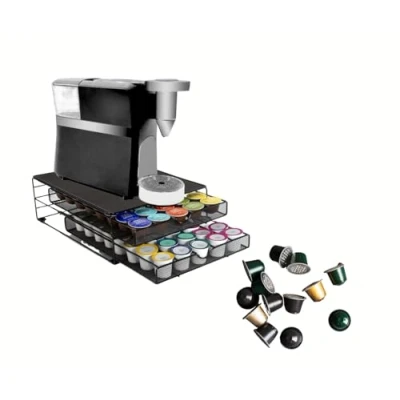 Image of Trendi Dolce Gusto Coffee Pod Holder Premium Organizer Holds 24, 32, 36, 40, or 72 Capsules 360 Rotating Stand with Space Saving Design &amp; Non Slip Feet Ideal for Kitchen Office Storage (72)