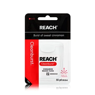 Image of Reach Cleanburst Cinnamon Waxed Floss, 55 Yards (Pack of 4)