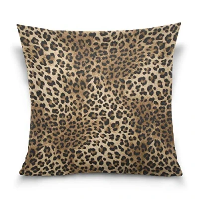 Image of Linomo Throw Pillow Cover 18x18 inch, Leopard Print Decorative Cases Cushion for Couch Sofa Bed Home