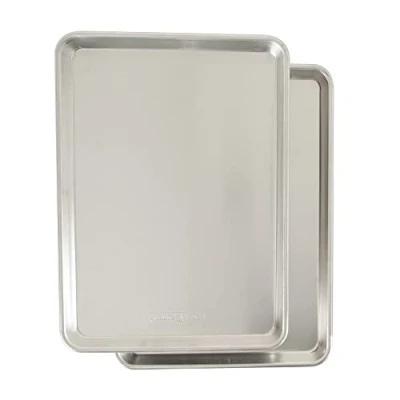 Image of Nordic Ware 43105AMZ Natural Aluminum Commercial Baker&#039;s Half Sheet, 2 Pack, Silver