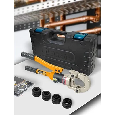 Image of AMZCNC Professional crimping pliers TH contour 16 20 26 32 set press tool with 360 rotating head, for composite pipe fittings of contour, jaw inserts TH16, TH20, TH26, TH32 incl.
