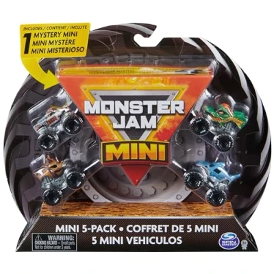 Image of Monster Jam, Official Mini 5 Pack with Mystery Collectible Truck, 1:87 Scale, Kids’ Toys for Boys and Girls Ages 3 up