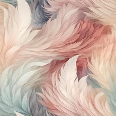 Image of Plumes Multicoloured Wallpaper Feathers Glamorous Shimmer Trendy Modern Stylish Feature Wall