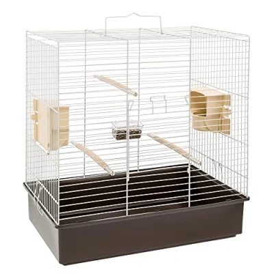 Image of Ferplast Bird Cage Sonia Large for Birds, Parakeets, Parrotlets, Cockatiels, Parrots, Metal, Accessories Included Rotating Feeders Perches, 61.5 x 40 h 65cm.