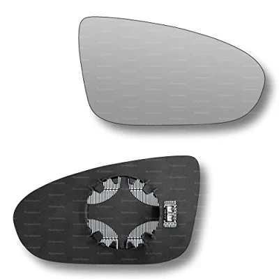 Image of Less4spares Replacement Wing Mirror Glass Right Compatible with Vauxhall Meriva 2010 2017 CLIP ON Driver Off side Heated Convex