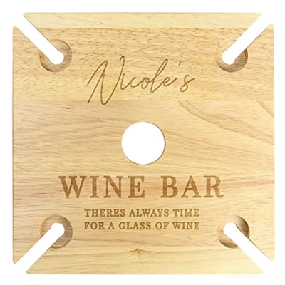 Image of CalEli Gifts Personalised Wine Glass Holder &amp; Bottle