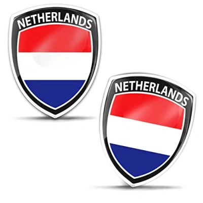 Image of Biomar Labs 2 x Sticker 3D Gel Silicone Badge Stickers Car Motorcycle Bicycle Window Door PC Mobile Phone Tablet Laptop Netherlands Dutch Flag F 229