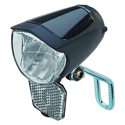 Image of Prophete 70 lux, with On/Off switch, parking light and sensor automatic, detachable reflector Nirosta holder, for hub side dynamo LED headlights, black, L
