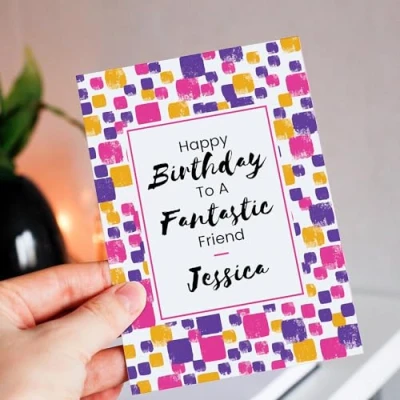 Image of Personalised Fantastic Friend Birthday Greeting Card For Girls, Her, Kids, Special