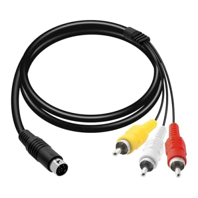 Image of Mcbazel 1.8M Audio Video AV Cable RCA Connection Cord for Sega Mega Drive Genesis 2&amp; 3