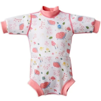Image of Splash About Baby Girls Happy Nappy Wetsuit One Piece Swimsuit, Forest Walk, 12 24 Months