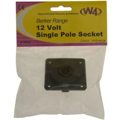 Image of W4 Berker Single Pole 12V Socket Anthracite