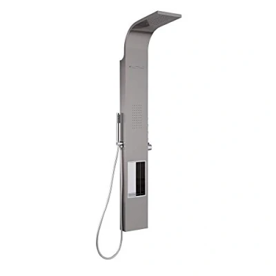 Image of Milano Vista Modern Shower Tower Panel Head Hand Body Jet Waterblade Function Chrome