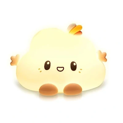 Image of groov e Cuties Olly Cloud Colour Changing LED Night Light with 30/60 Minute Timer 7 Colours Tap to Use Rechargeable 12 Hour Battery or USB Powered for Babies, Toddlers &amp; Children