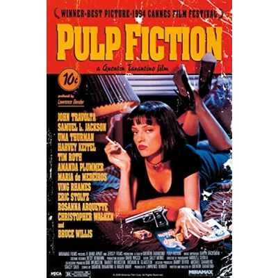 Image of Close Up Pulp Fiction Poster (Main Motif) (Uma Thurman on Bed) (Size: 61 x 91.5 cm) (Unframed)