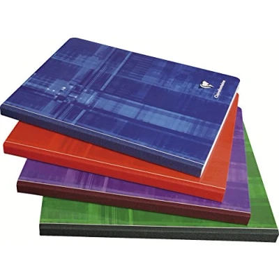 Image of Clairefontaine Sewed Notebook Cuarto 96 pages, 17x22 cm, 90gsm Brushed Vellum Paper, Random Colour, 192 Sheets