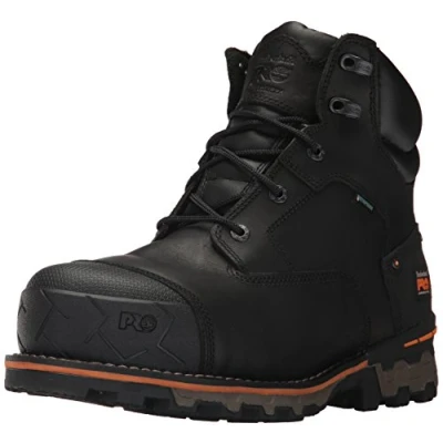 Image of Timberland PRO Men&#039;s 6 in Boondock CT WP, Black Full Grain Leather, UK