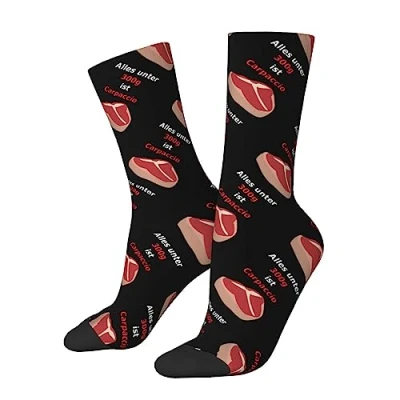 Image of KWQDOZF steak Socks Funny Novelty Crew Gift for Men Women Teen