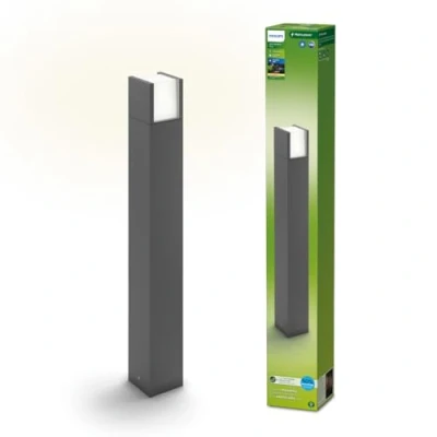 Image of PHILIPS Lighting Arbour UltraEfficient Outdoor Post Light, 3.8W, 2700K, Antracite, IP44 weatherprooof