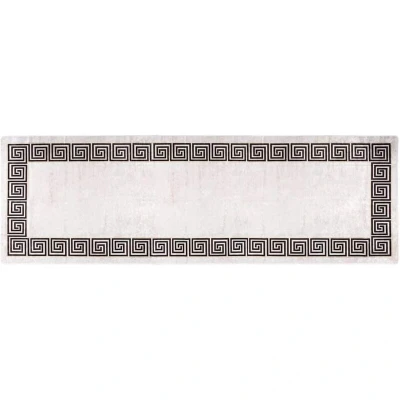 Image of vidaXL Rug Washable 80x300 cm Light Beige Anti Slip