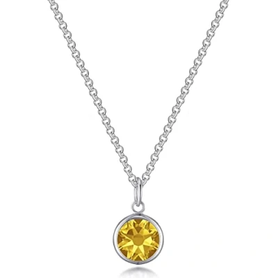 Image of Philip Jones Yellow Crystal Necklace Created with Zircondia® Crystals