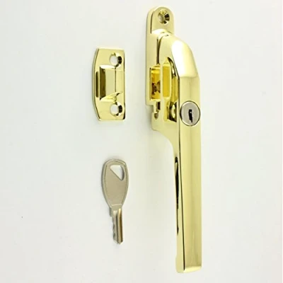 Image of Chivrose Ltd Modern Contemporary Design Lockable Casement Window Fastener 124mm (Polished Brass)