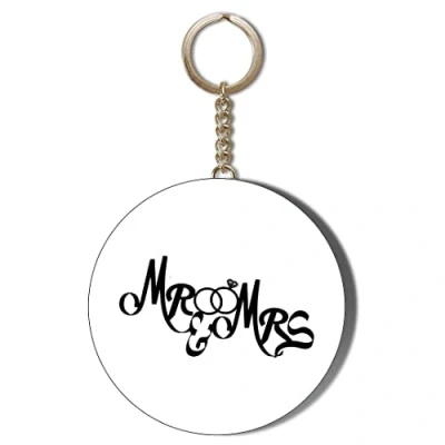 Image of Gift Insanity MR AND MRS WEDDING RINGS 58mm LONG CHAIN KEYRING