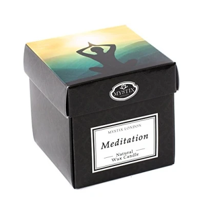Image of Mystix London Meditation Scented Candle Large 29cl Best Aroma for Home, Kitchen, Living Room and Bathroom Perfect as a Gift Reusable Glass Jar