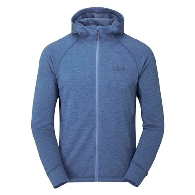 Image of Rab Men&#039;s Nexus Hoody Full Zip Lightweight Fleece Jacket for Hiking &amp; Climbing Denim Small