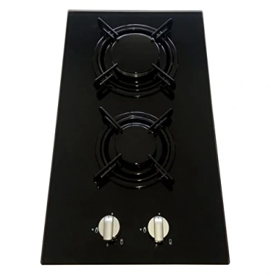 Image of Arebos Gas stove 2 flames Glass ceramic Incl. grates &amp; safety pilot Self sufficient Suitable for natural and propane hob cooker