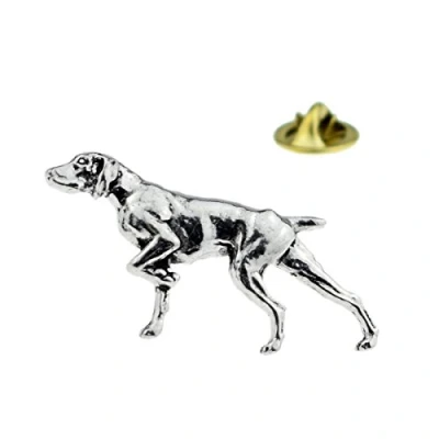 Image of A30 Pointer Dog English Pewter Lapel Pin Badge