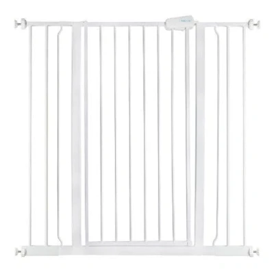 Image of Safetots Extra Tall Pet Gate, 100.8cm 108.4cm, White, 104cm in Height, Pressure Fit Dog Gate for and Puppy, Barrier, Easy Installation