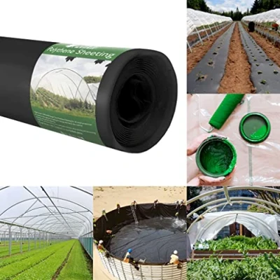 Image of Extra Heavy Duty 2m x 40m Black Polythene Sheeting 1000g