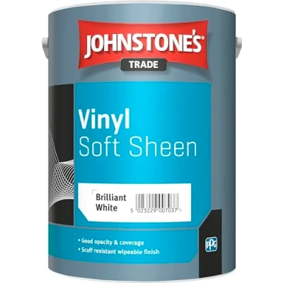 Image of 5LTR JOHNSTONES Trade Vinyl Soft Sheen Emulsion Brilliant White