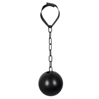 Image of Boland 00621 Ankle Restraint Size Approx. 12 x 30 cm Plastic Black Prisoner Costume Carnival Theme Party