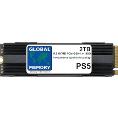 Image of GLOBAL MEMORY 2TB M.2 2280 PCIe Gen4 x4 NVMe SOLID STATE DRIVE (SSD) WITH DRAM + HEATSINK FOR PLAYSTATION 5 (PS5)
